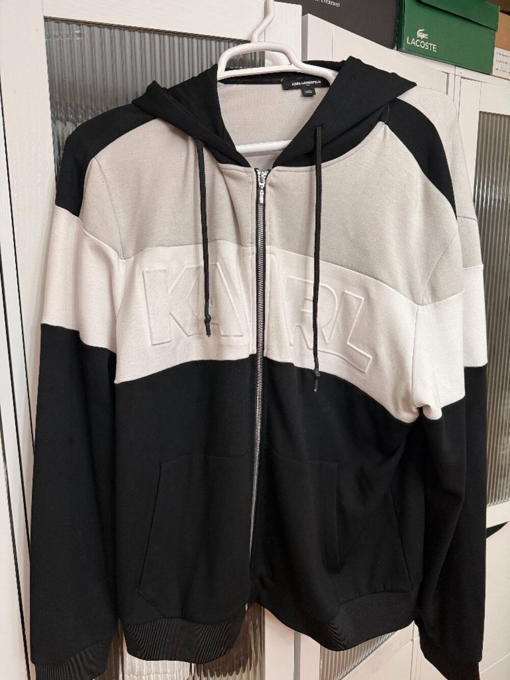 Karl Lagerfeld Paris Full Zip Hoodie w/ Pockets Men's Track Jacket Size XXL